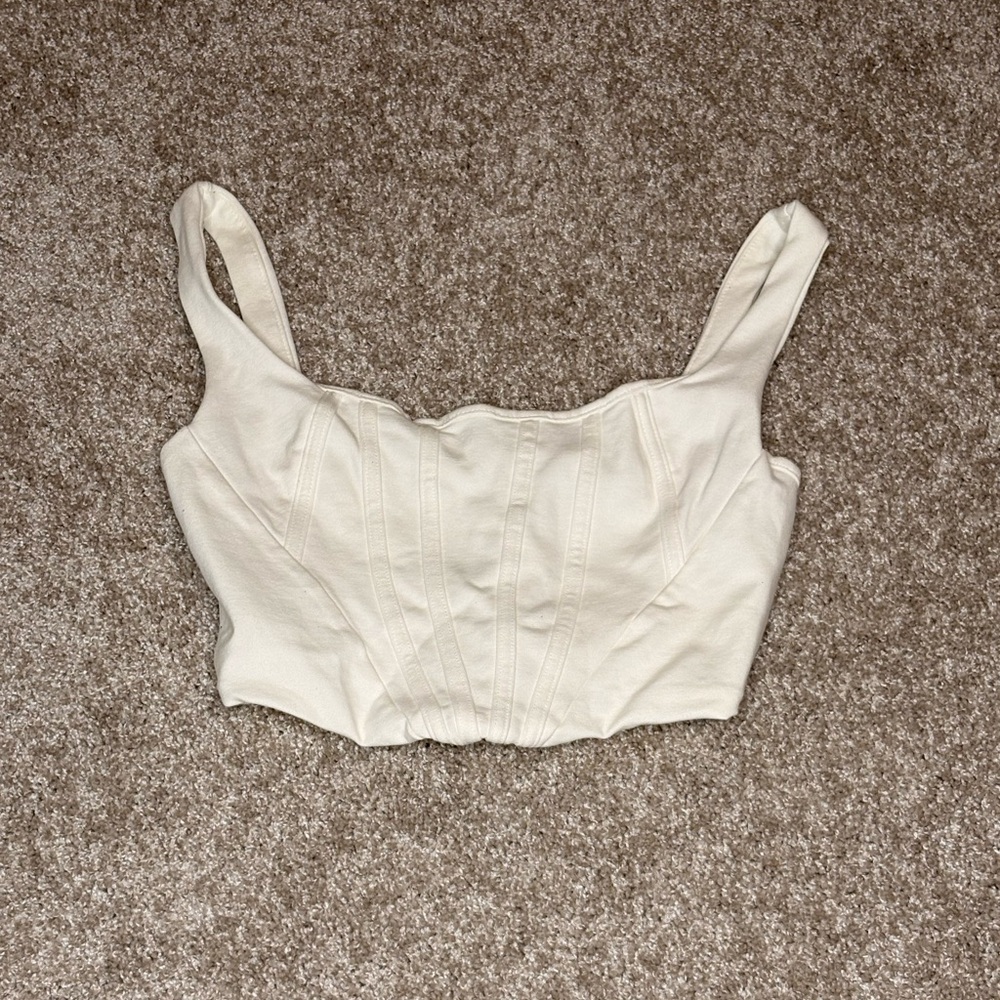Haute Monde Cream Crop Top